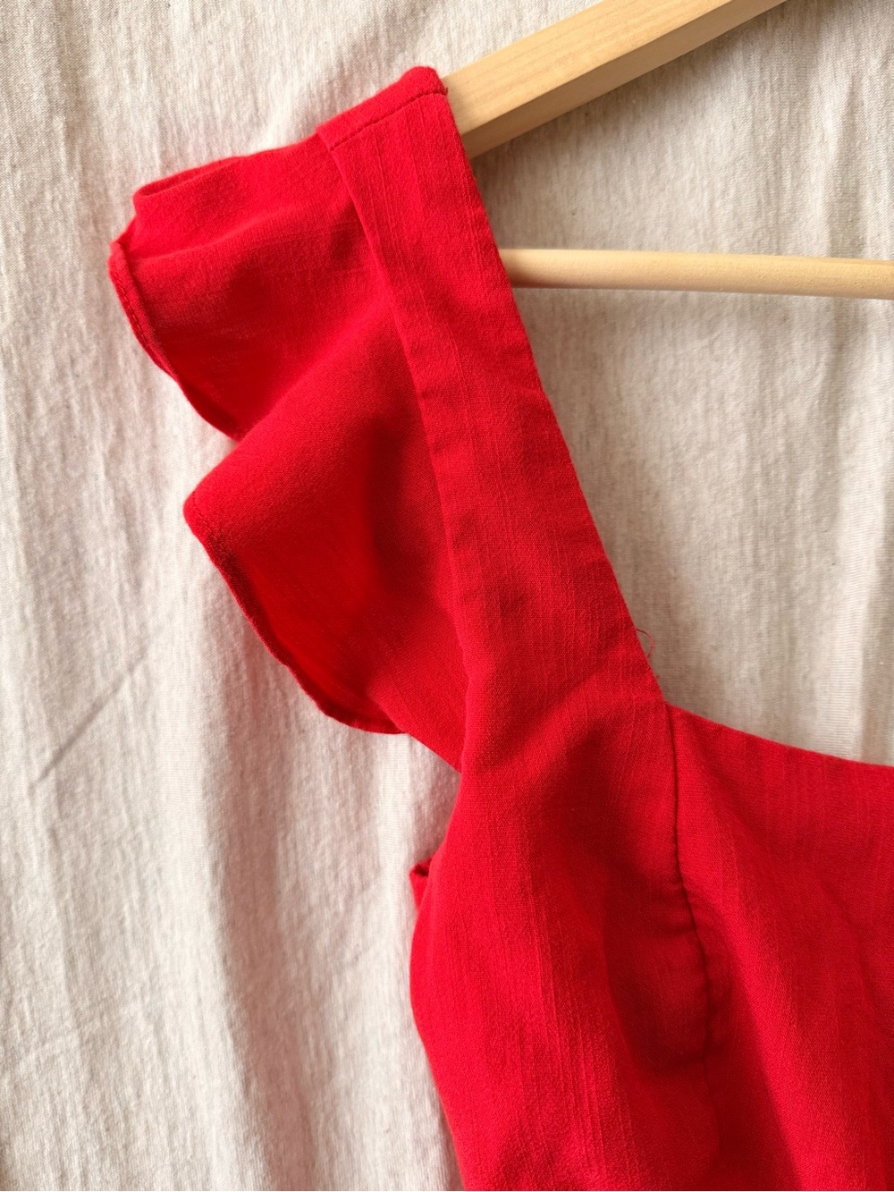 Francesca’s Red Ruffle Strap Romper - Picture 4 of 6
